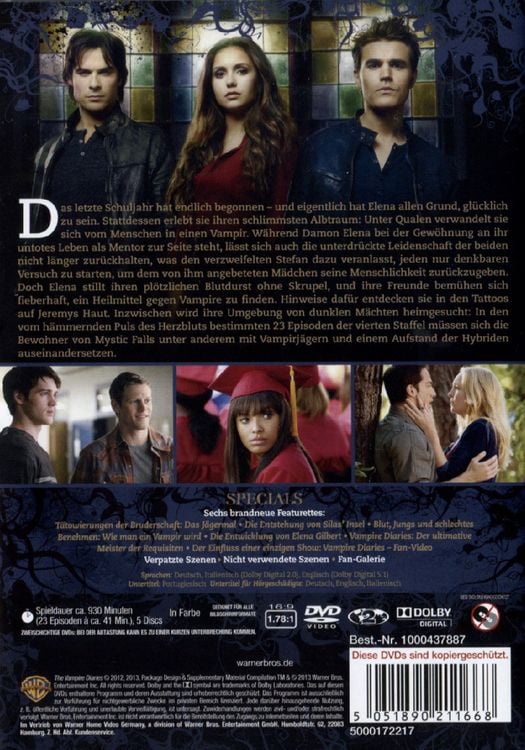 Produktbild: The Vampire Diaries - St. 4 [5 DVDs]