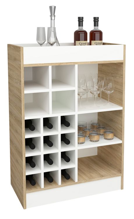Produktbild: K&uuml;chenschrank Kommode Flaschen Weinregal Esilo