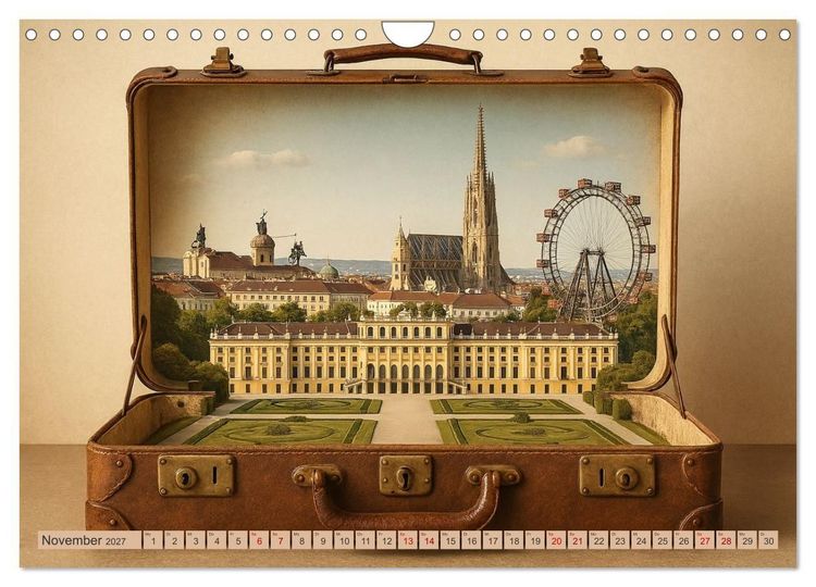 Produktbild: St&auml;dte der Welt - Metropolen verpackt in einem Koffer (Wandkalender 2027 DIN A4 quer), CALVENDO Monatskalender