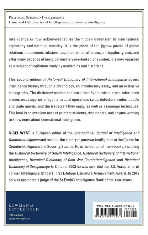 Produktbild: Historical Dictionary of International Intelligence
