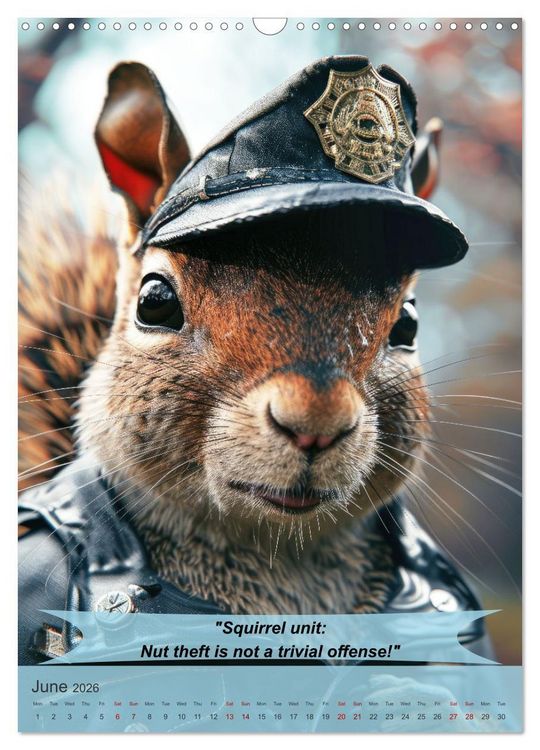 Produktbild: Animalistic and funny police officers (Wall Calendar 2026 DIN A3 portrait), CALVENDO 12 Month Wall Calendar