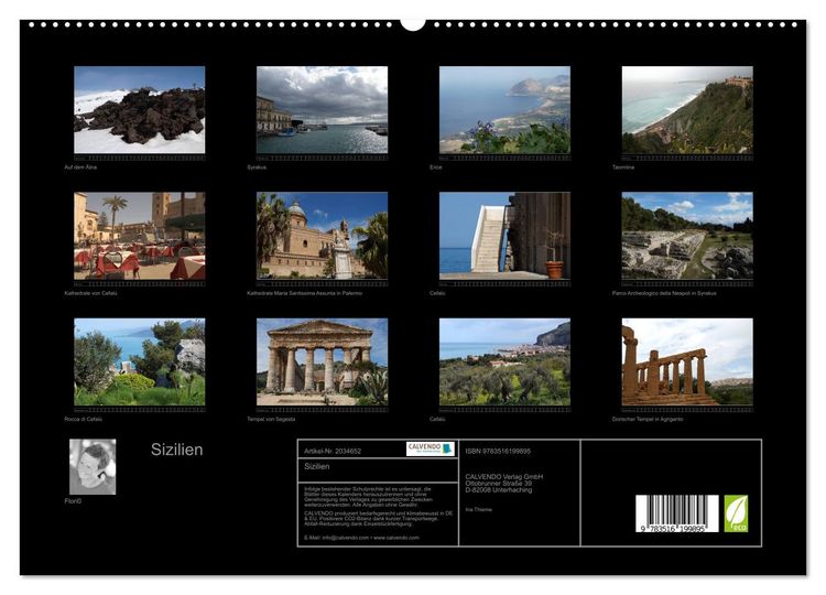 Produktbild: Sizilien (hochwertiger Premium Wandkalender 2026 DIN A2 quer), Kunstdruck in Hochglanz