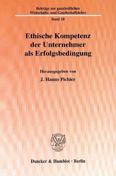 Produktbild: Ethische Kompetenz der Unternehmer als Erfolgsbedingung.