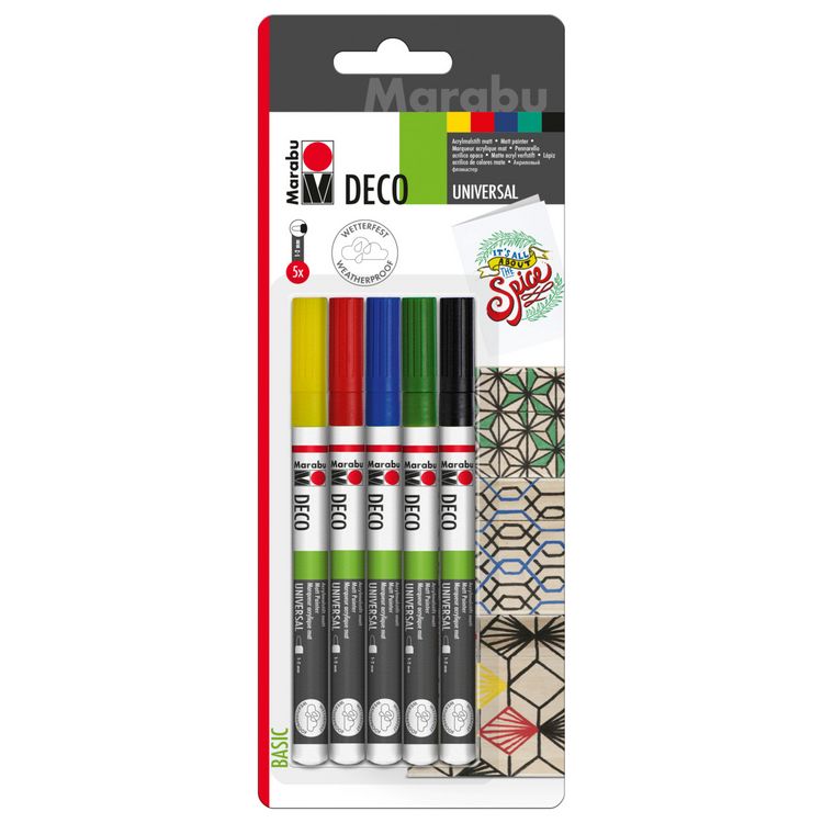 Produktbild: Marabu Deco Painter Basic 1-2mm 5 St&uuml;ck sortiert