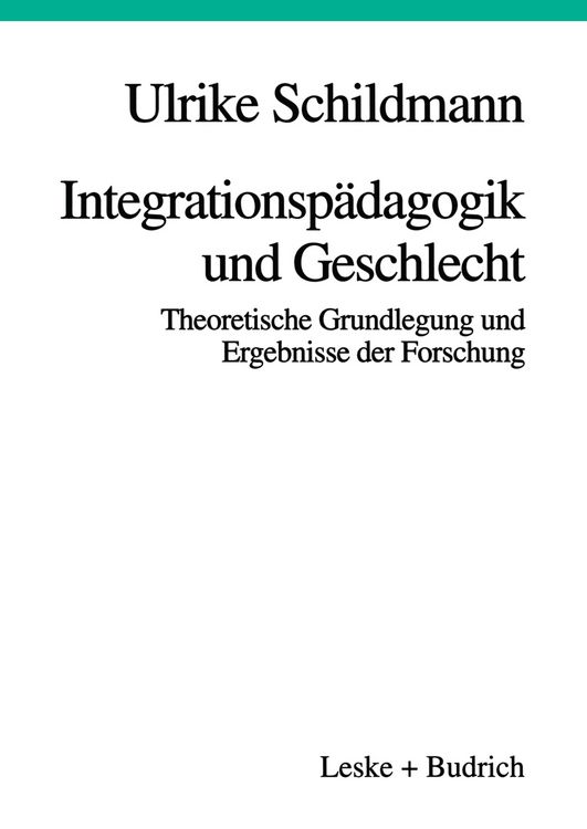 Produktbild: Integrationsp&auml;dagogik und Geschlecht