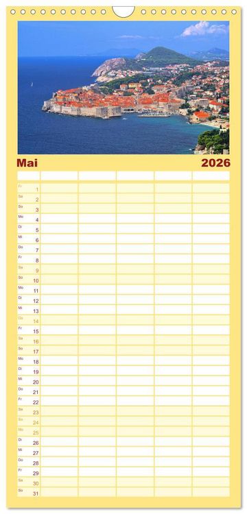 Produktbild: Familienplaner 2026 - Kroatien mit 5 Spalten (Wandkalender, 21 x 45 cm) CALVENDO
