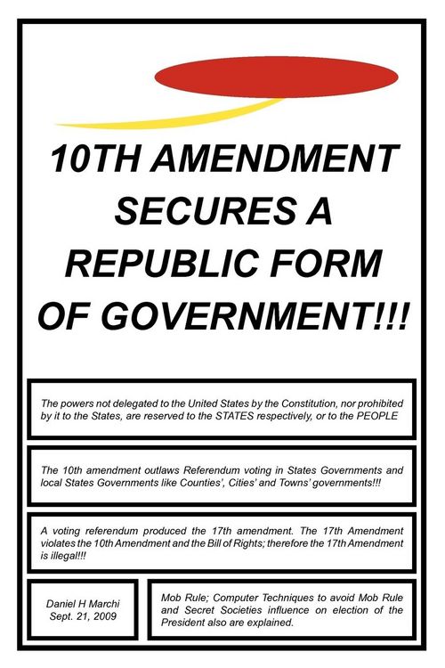 Produktbild: 10th Amendment Secures a Republic Form of Government!!!