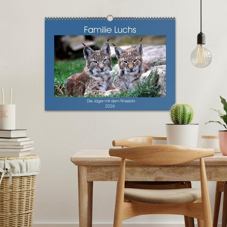 Produktbild: Familie Luchs - Die J&auml;ger mit dem Pinselohr (Wandkalender 2026 DIN A3 quer), CALVENDO Monatskalender