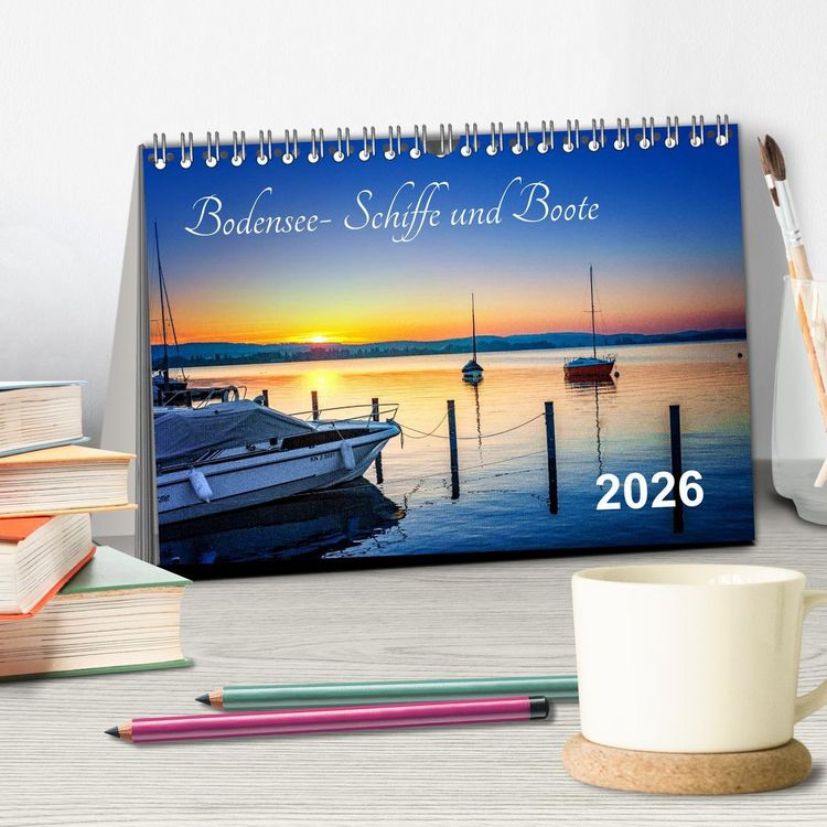 Produktbild: Bodensee-Schiffe und Boote (Tischkalender 2026 DIN A5 quer), CALVENDO Monatskalender