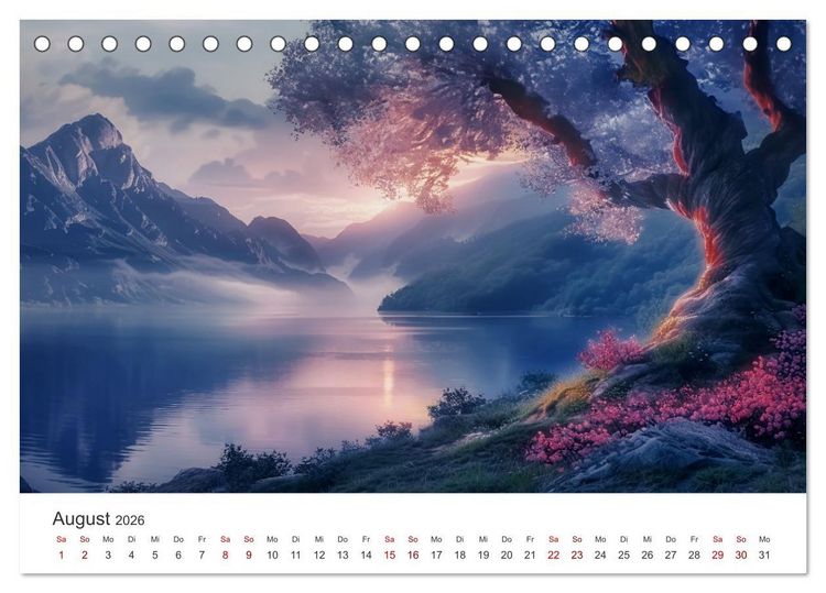 Produktbild: Anime - Welten: Eine Reise durch vertr&auml;umte Welten (Tischkalender 2026 DIN A5 quer), CALVENDO Monatskalender