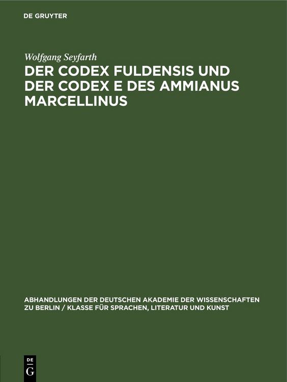 Produktbild: Der Codex Fuldensis und der Codex E des Ammianus Marcellinus