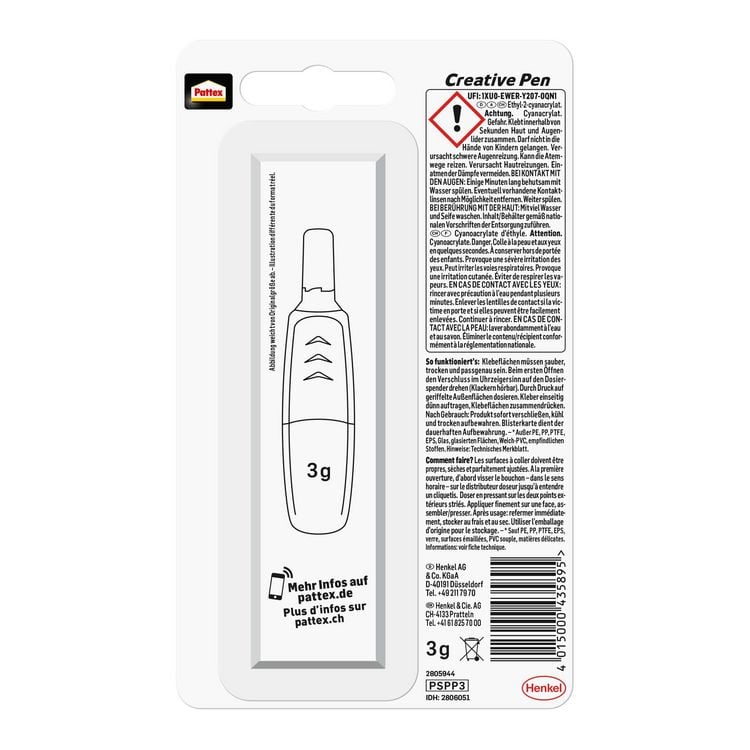 Produktbild: Pattex Kleben Pattex Sekundenkleber Perfect Pen, 3 g