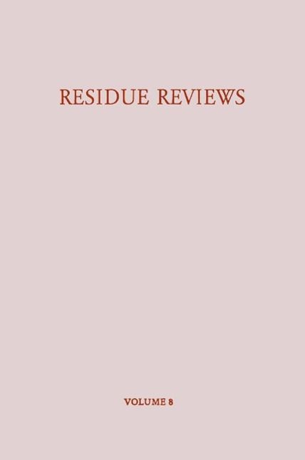 Produktbild: Residue Reviews / R&uuml;ckstands-Berichte