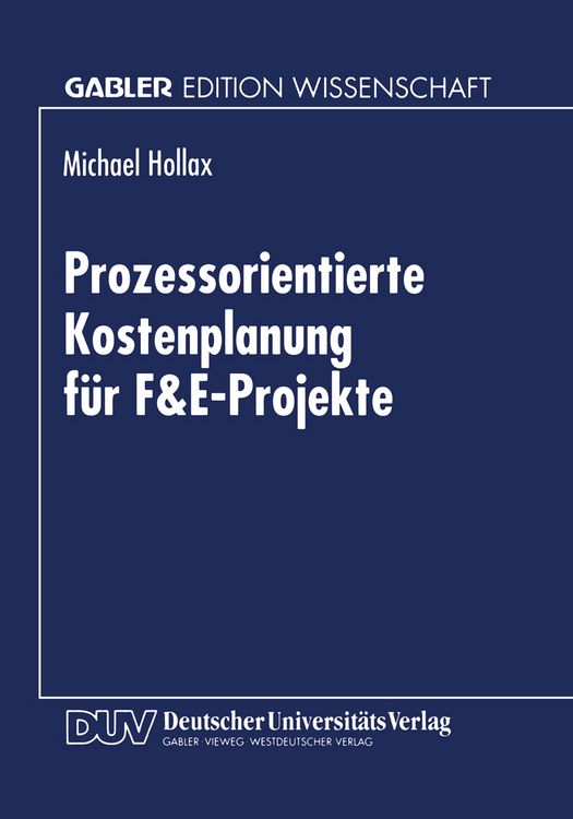 Produktbild: Prozessorientierte Kostenplanung f&uuml;r F&E-Projekte