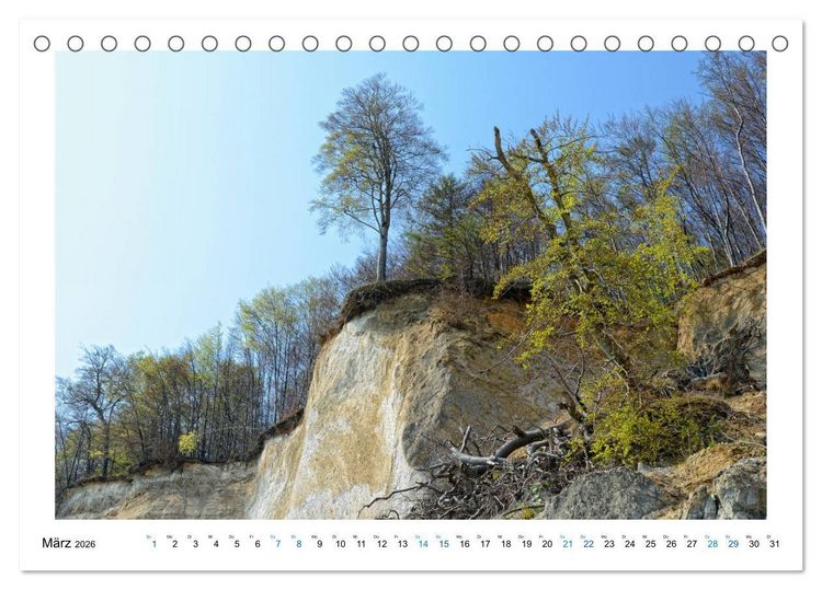 Produktbild: Kreidefelsen Insel R&uuml;gen - Sonne, Wind und Ostsee (Tischkalender 2026 DIN A5 quer), CALVENDO Monatskalender