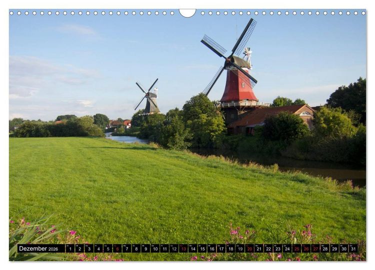 Produktbild: Windm&uuml;hlen in Europa (Wandkalender 2026 DIN A3 quer), CALVENDO Monatskalender