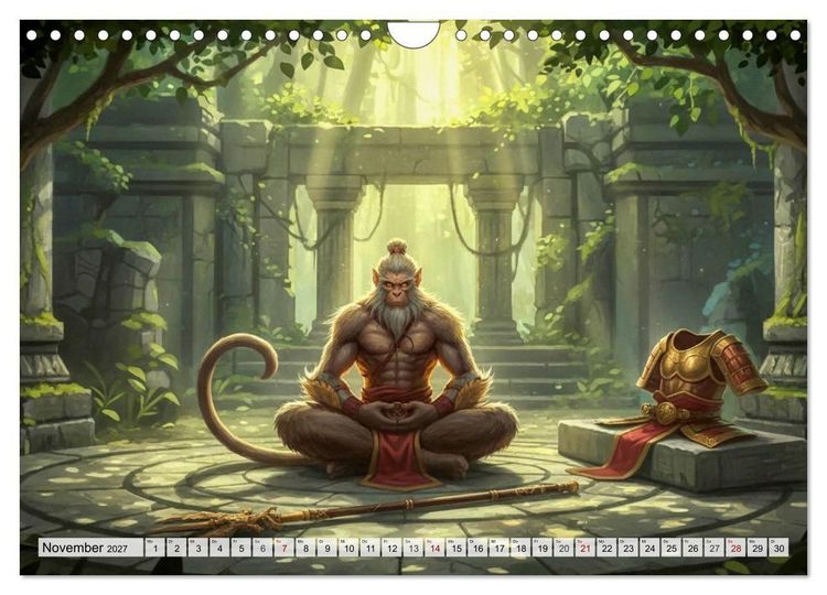 Produktbild: Sun Wukong - Die Reise des Affenk&ouml;nigs (Wandkalender 2027 DIN A4 quer), CALVENDO Monatskalender