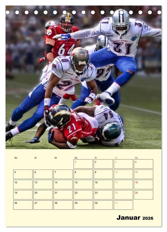 Produktbild: American Football, Team-Arbeit (Tischkalender 2026 DIN A5 hoch), CALVENDO Monatskalender