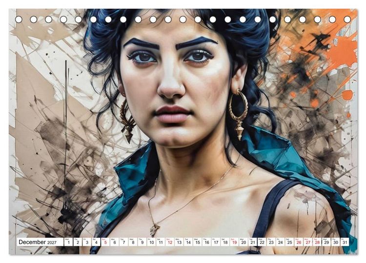 Produktbild: Dark Eyes and Deep Emotions, Adelina&rsquo;s Mysterious World (Desk Calendar 2027 DIN A5 landscape), CALVENDO 12 Month DeskCalendar