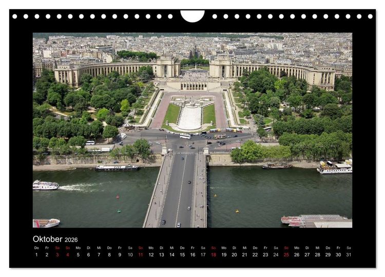 Produktbild: Paris von oben (Wandkalender 2026 DIN A4 quer), CALVENDO Monatskalender