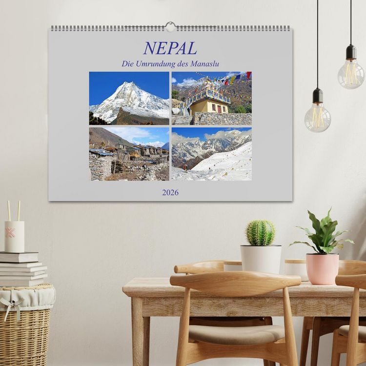 Produktbild: NEPAL, die Umrundung des Manaslu (Wandkalender 2026 DIN A2 quer), CALVENDO Monatskalender
