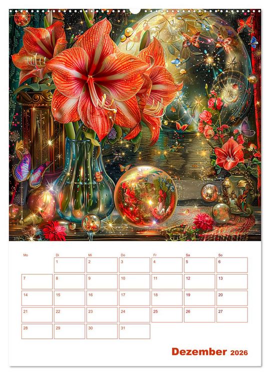Produktbild: Blumenglanz (hochwertiger Premium Wandkalender 2026 DIN A2 hoch), Kunstdruck in Hochglanz