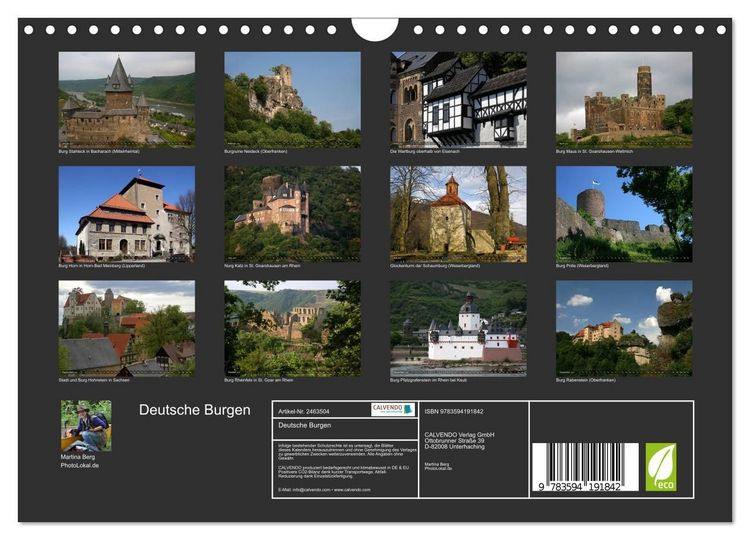 Produktbild: Deutsche Burgen (Wandkalender 2027 DIN A4 quer), CALVENDO Monatskalender