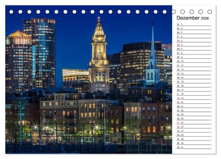 Produktbild: Stadtansichten aus Boston (Tischkalender 2026 DIN A5 quer), CALVENDO Monatskalender