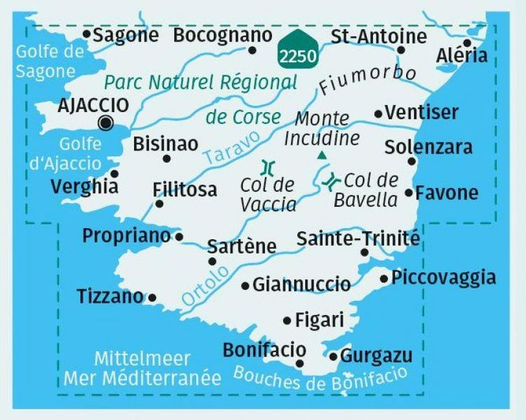 Produktbild: KOMPASS Wanderkarten-Set 2251 Korsika S&uuml;d. Mit Weitwanderweg GR20 / Corse du Sud. Avec Grande Randonn&eacute;e GR20 (3 Karten) 1:50.000