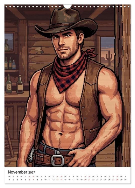 Produktbild: 8-Bit Adonis &ndash; Das Jahr in Pixeln (Wandkalender 2027 DIN A3 hoch), CALVENDO Monatskalender