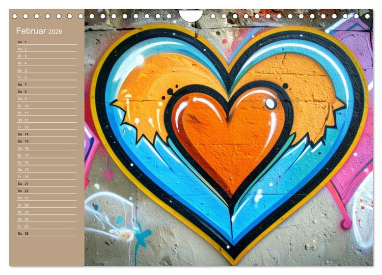 Produktbild: Graffiti im Blick &ndash; Das Jahr in Farben (Wandkalender 2026 DIN A4 quer), CALVENDO Monatskalender