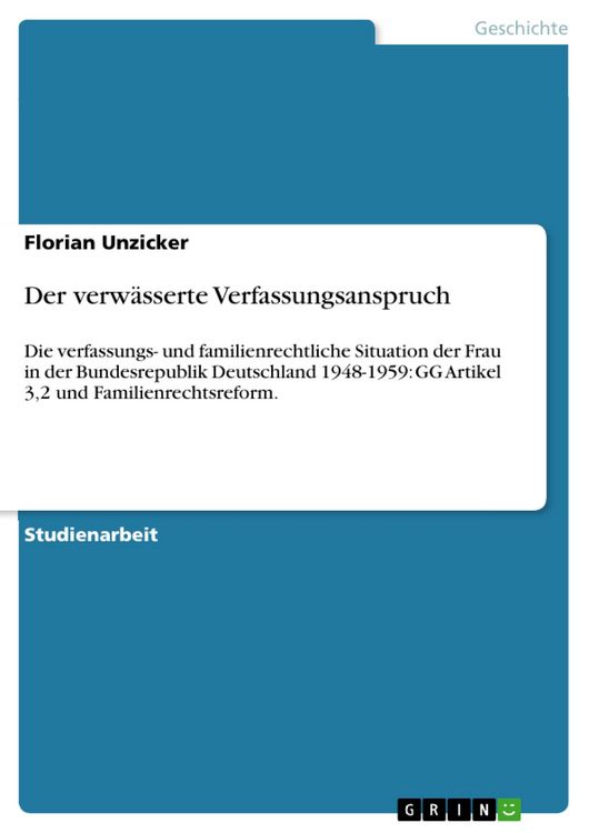 Produktbild: Der verw&auml;sserte Verfassungsanspruch