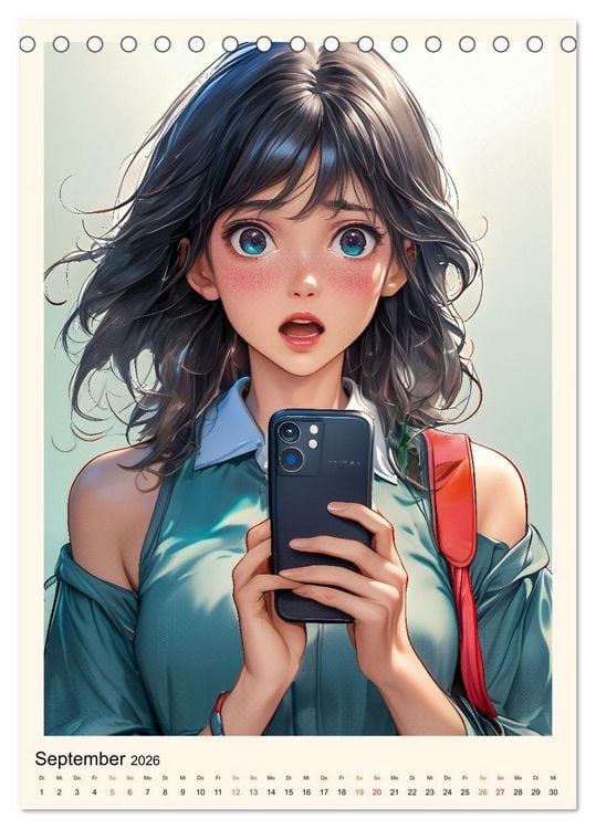 Produktbild: Manga - ein cooles Jahr (Tischkalender 2026 DIN A5 hoch), CALVENDO Monatskalender