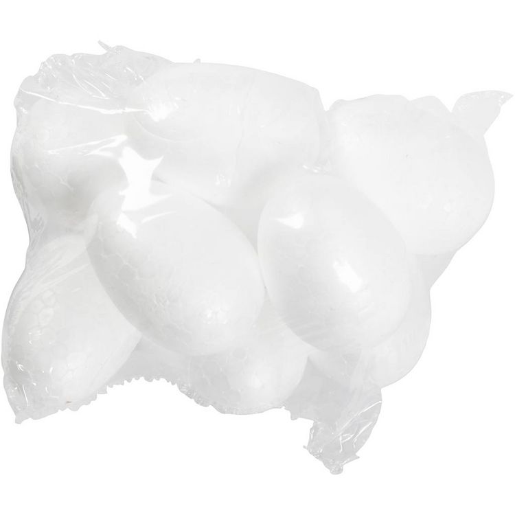 Produktbild: Creativ Company Styropor-Eier, H 4,8 cm, Wei&szlig;, 10 Stk