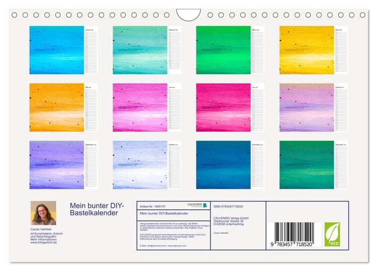 Produktbild: Mein bunter DIY-Bastelkalender (Wandkalender 2026 DIN A4 quer), CALVENDO Monatskalender