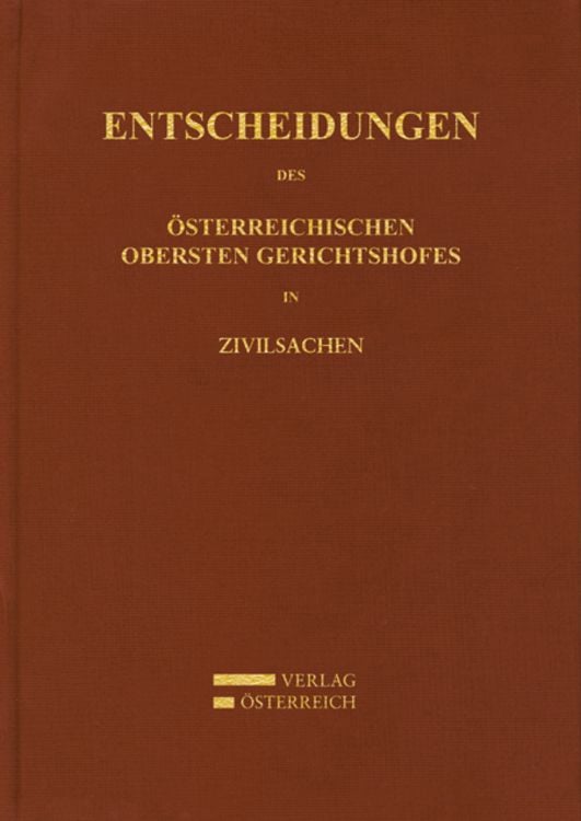 Produktbild: Entscheidungen des &Ouml;sterreichischen Gerichtshofes in Zivilsachen