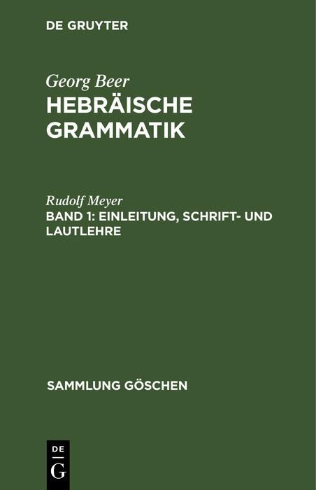 Produktbild: Einleitung, Schrift- und Lautlehre