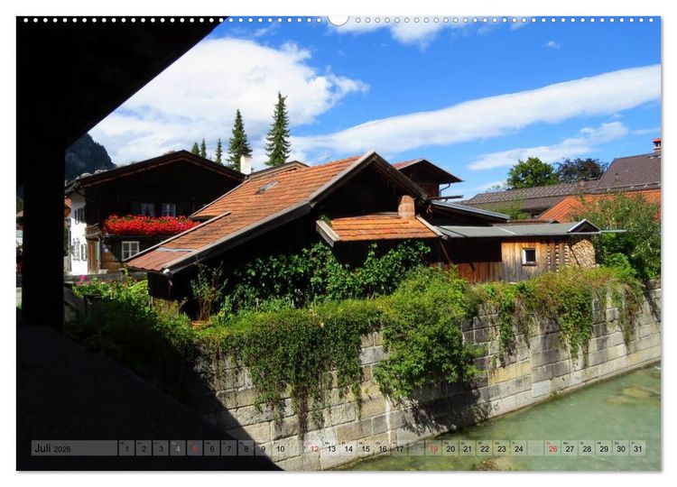 Produktbild: Malerisches Garmisch Partenkirchen - Aquarelle und Fotografien (hochwertiger Premium Wandkalender 2026 DIN A2 quer), Kunstdruck in Hochglanz
