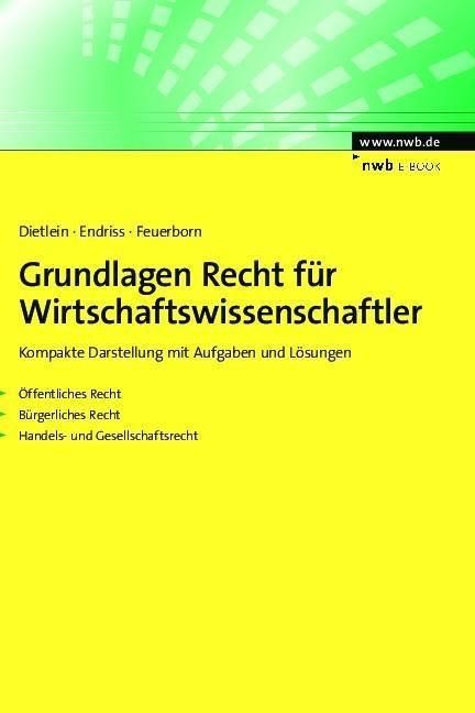 Produktbild: Grundlagen Recht f&uuml;r Wirtschaftswissenschaftler