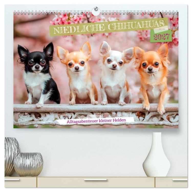 Produktbild: Niedliche Chihuahuas (hochwertiger Premium Wandkalender 2027 DIN A2 quer), Kunstdruck in Hochglanz