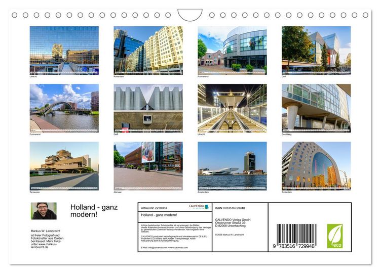 Produktbild: Holland - ganz modern! (Wandkalender 2026 DIN A4 quer), CALVENDO Monatskalender