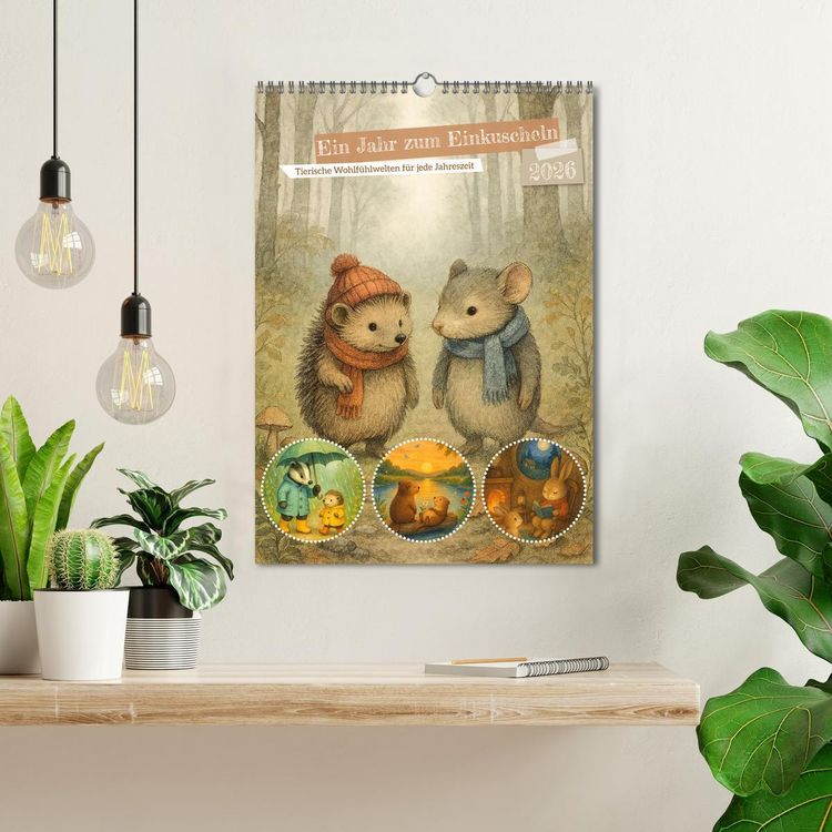 Produktbild: Ein Jahr zum Einkuscheln - Tierische Wohlf&uuml;hlwelten f&uuml;r jede Jahreszeit (Wandkalender 2026 DIN A3 hoch), CALVENDO Monatskalender