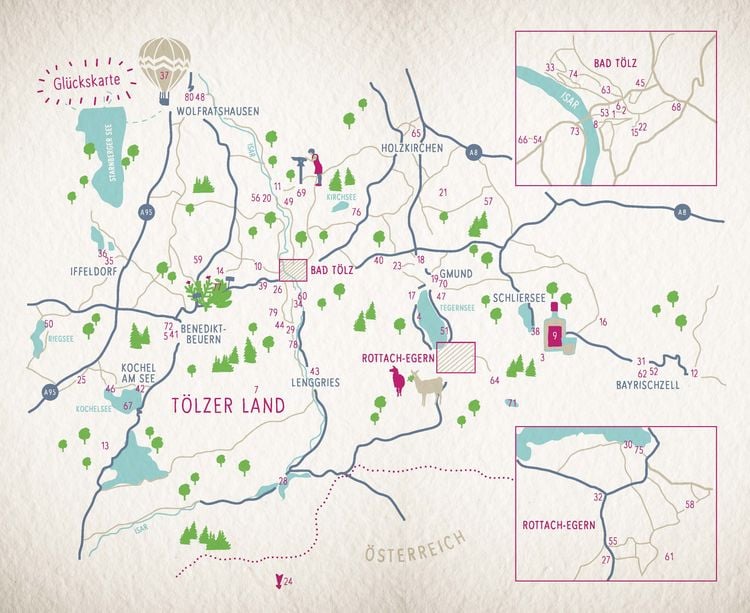 Produktbild: Glücksorte im Tölzer Land. Mit Tegernsee & Schliersee