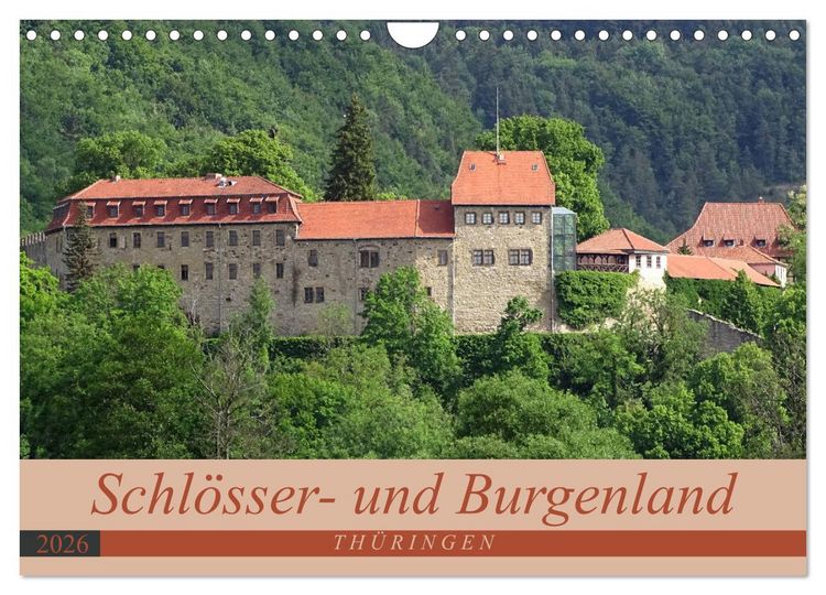 Produktbild: Schl&ouml;sser- und Burgenland Th&uuml;ringen (Wandkalender 2026 DIN A4 quer), CALVENDO Monatskalender