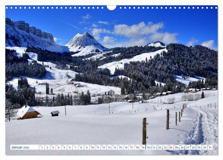 Produktbild: Schweizer Bergblicke (Wandkalender 2026 DIN A3 quer), CALVENDO Monatskalender