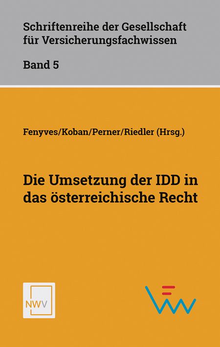 Produktbild: Die Umsetzung der IDD in das &ouml;sterreichische Recht