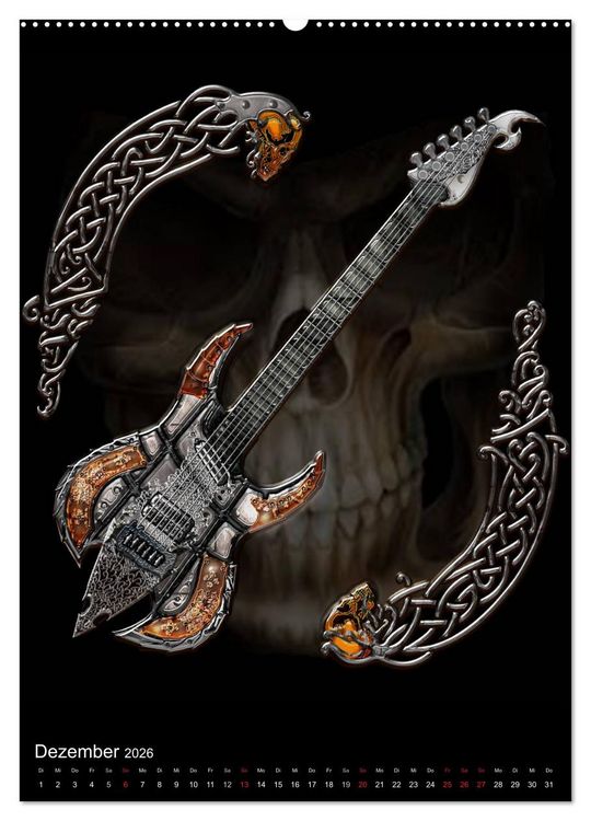 Produktbild: Heroische Gitarren (Wandkalender 2026 DIN A2 hoch), CALVENDO Monatskalender