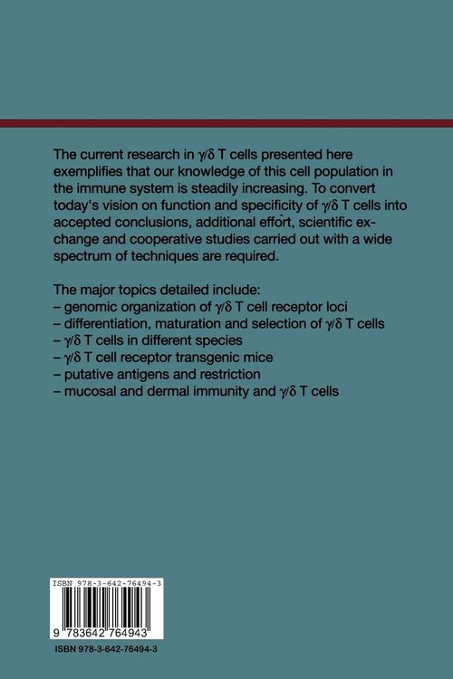 Produktbild: Function and Specificity of &gamma;/&delta; T Cells