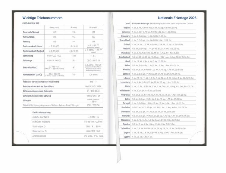 Produktbild: Wochen-Cheftimer A5, schwarz 2027