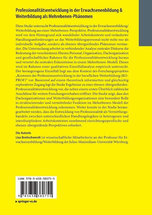 Produktbild: Professionalit&auml;tsentwicklung in der Erwachsenenbildung & Weiterbildung als Mehrebenen-Ph&auml;nomen